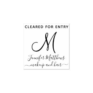 Carimbo De Borracha Temperatura de COVID do Monograma de Salão Limpa E