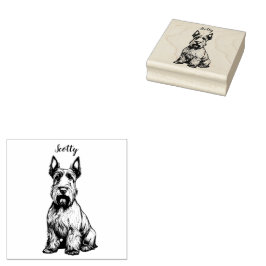 Carimbo De Borracha Terrier escocês personalizado