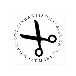 Carimbo De Borracha tesoura de costura VOLTAR RETORNO ENDEREÇO Borrach