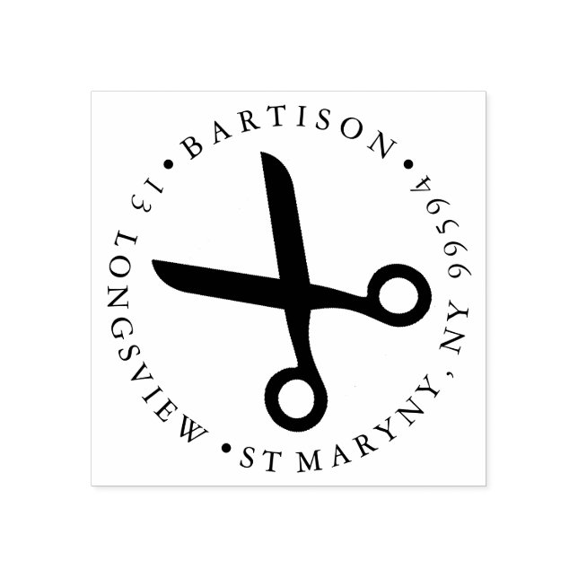 Carimbo De Borracha tesoura de costura VOLTAR RETORNO ENDEREÇO Borrach (Impressão)