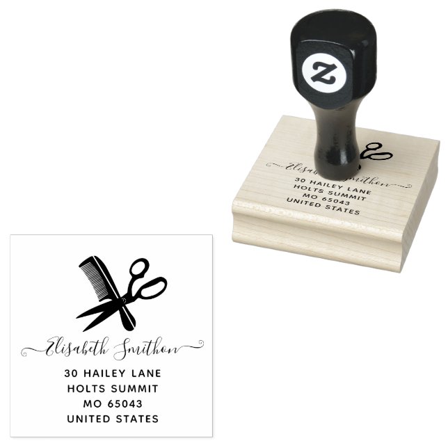 Carimbo De Borracha Tesoura Simples Cabelo Comb Hairdresser Profession (Carimbado)