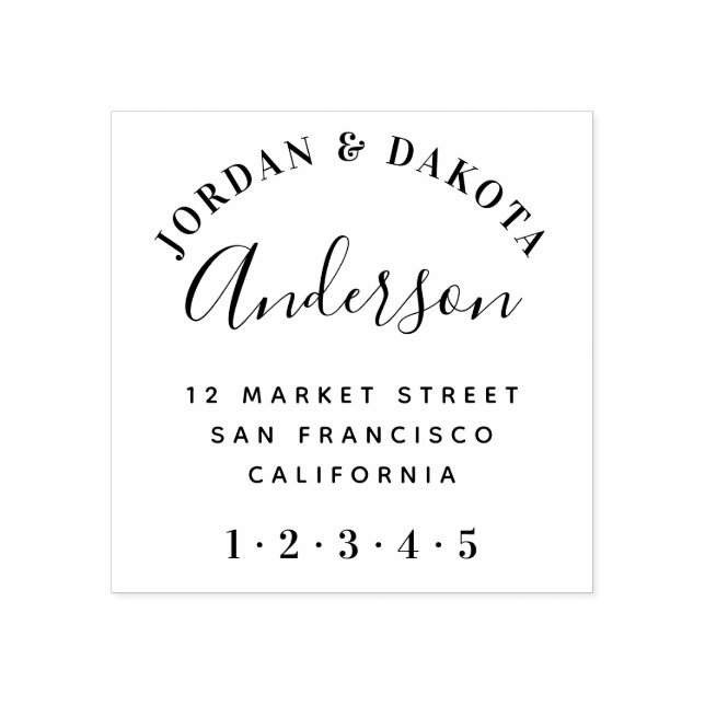 Carimbo De Borracha Texto Moderno e Endereço de Retorno de Script Eleg (Impressão)