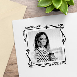 Carimbo De Borracha Texto Personalizado de Fotografia de Quadro Quadra