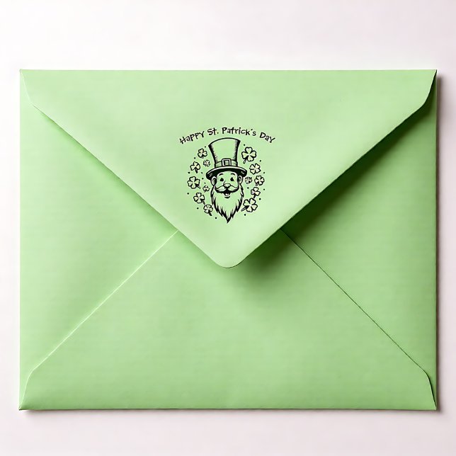 Carimbo De Borracha Texto personalizado, Leprechaun Pop (Custom text, Leprechaun Pop Rubber Stamp)