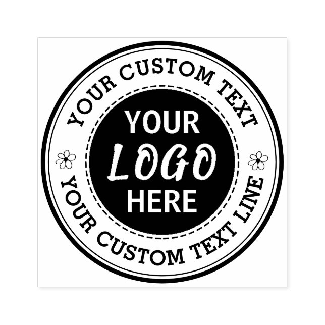 Carimbo De Borracha Texto Personalizado Redondo Com Logotipo  (Impressão)