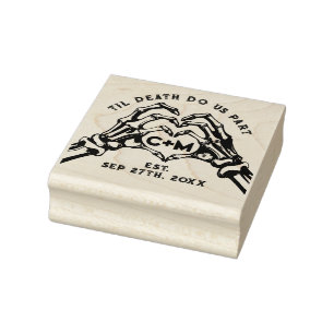 Carimbo De Borracha Til Death Nos Parte Skeletons Casamento Gótico