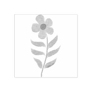 Carimbo De Borracha Tinta Amarela Floral de Aquarela