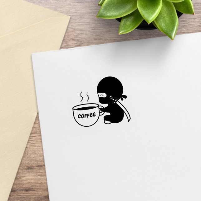 Carimbo De Borracha Tiny Ninja com Mug de Café Grande 1x1 (Criador carregado)