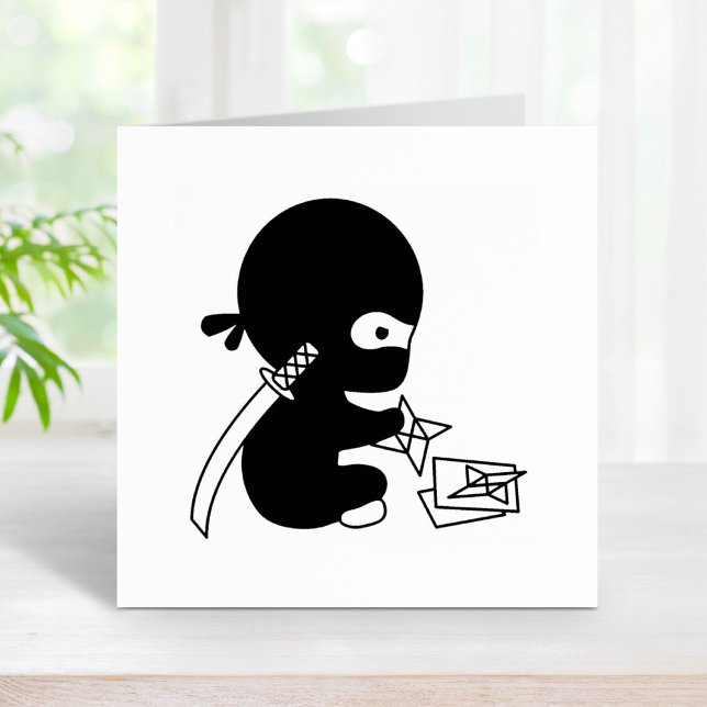 Carimbo De Borracha Tiny Ninja Dobrando Origami Star (Criador carregado)