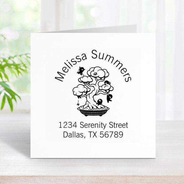 Carimbo De Borracha Tiny Ninjas em Bonsai Tree Arch Address (Criador carregado)