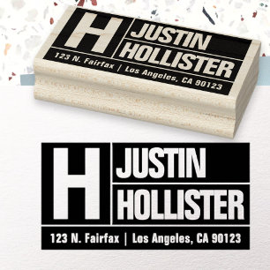 Carimbo De Borracha Tipo de Letra Grande Negrito e Moderno Endereço