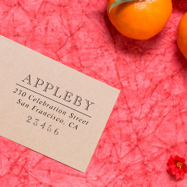 Carimbo De Borracha Tipografia Clássica | Nome da família e endereço d