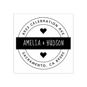 Carimbo De Borracha Tipografia Fofa Arredondada Endereço de Devolução