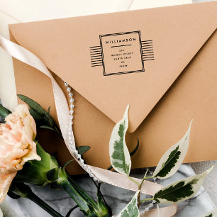 Carimbo De Borracha Tipografia minimalista Nome da família Endereço