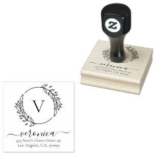 Carimbo De Borracha Tipografia Personalizada das Folhas Botânicas 2
