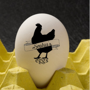 Carimbo De Borracha Tipografia russa Nome personalizado Ovo de frango