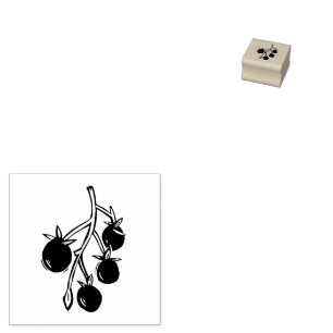 Carimbo De Borracha Tomates De Cereja Jardinagem Rústica Lino-Corte