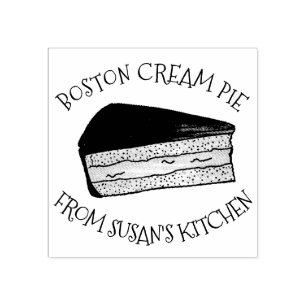 Carimbo De Borracha Torta De Boston Feita A Partir Da Cozinha De