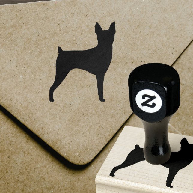 Carimbo De Borracha Toy Fox Terrier Dog Raça Silhouette (Criador carregado)