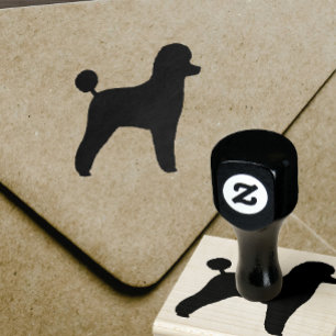 Carimbo De Borracha Toy Poodle Dog Raça Silhouette