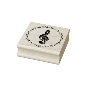 Carimbo De Borracha Treble Clef Music Note Design