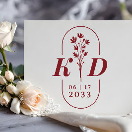 Carimbo De Borracha Trendy Arch Chic Wedding Wildflowers Initials 