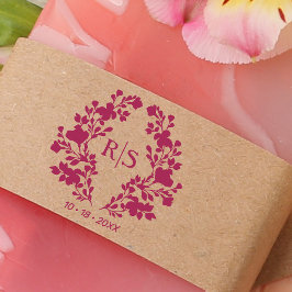 Carimbo De Borracha Trendy Chic Wedding Branches Iniciais Monograma