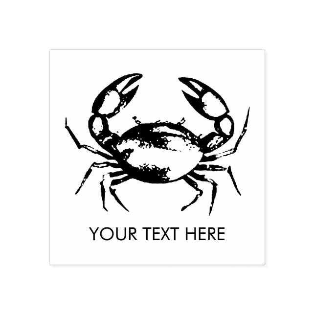 Carimbo De Borracha Trendy Summer Seafood Crab Nautical Personalized   (Impressão)
