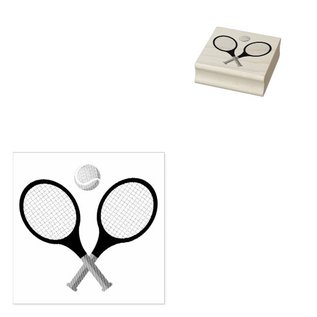 Carimbo De Borracha Trendy Tênis Racquet e Ball (Carimbado)