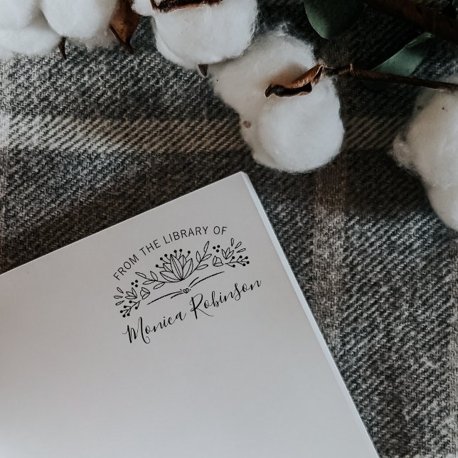 Carimbo De Borracha Trendy Typografia Botânica Da Biblioteca De (Criador carregado)