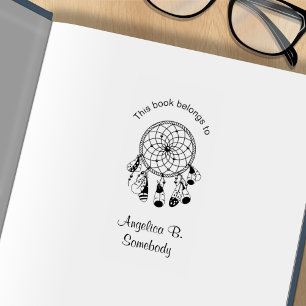 Carimbo De Borracha Tribal Boho Dreamcatcher - Bookplate