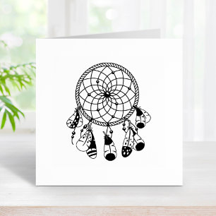 Carimbo De Borracha Tribal Dreamcatcher Boho