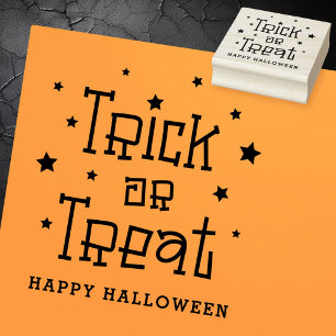 Carimbo De Borracha Trick ou trate estrelas Happy Halloween