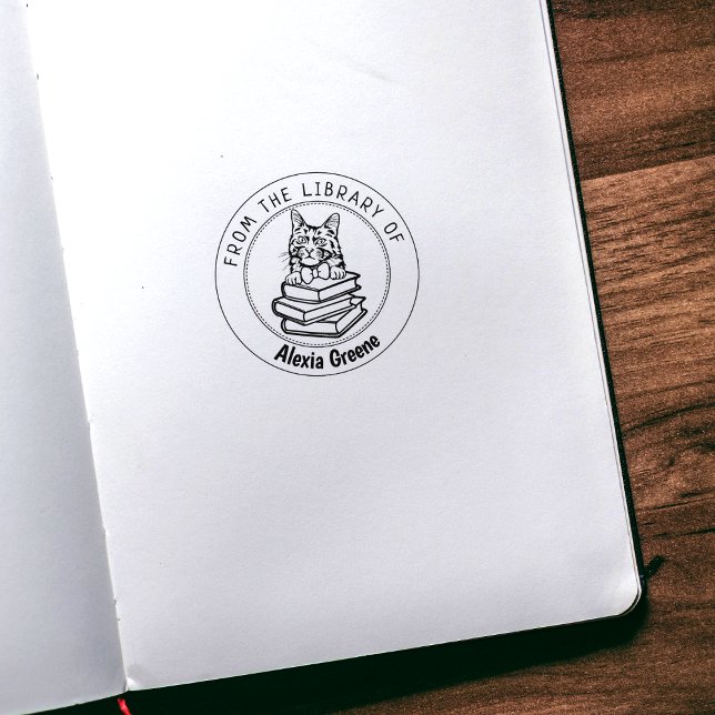 Carimbo De Borracha Turco Angora Cat, Livro Da Biblioteca De (Criador carregado)