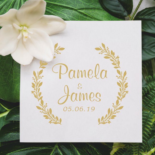 Carimbo De Borracha Twigs de Casamento com Design de Pequenas Folhas (Criador carregado)