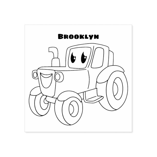 Carimbo De Borracha Um desenho animado verde e bonito (Impressão)