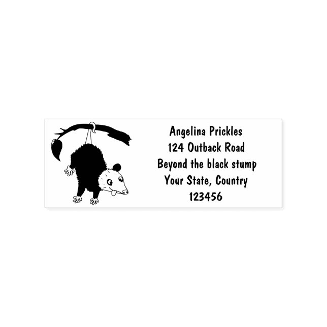 Carimbo De Borracha Um gambá engraçado bonito pendurado na banda desen (Impressão)