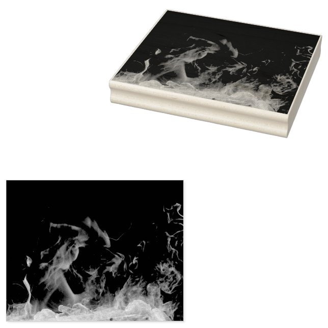 Carimbo De Borracha um incêndio num fundo negro (Carimbado)