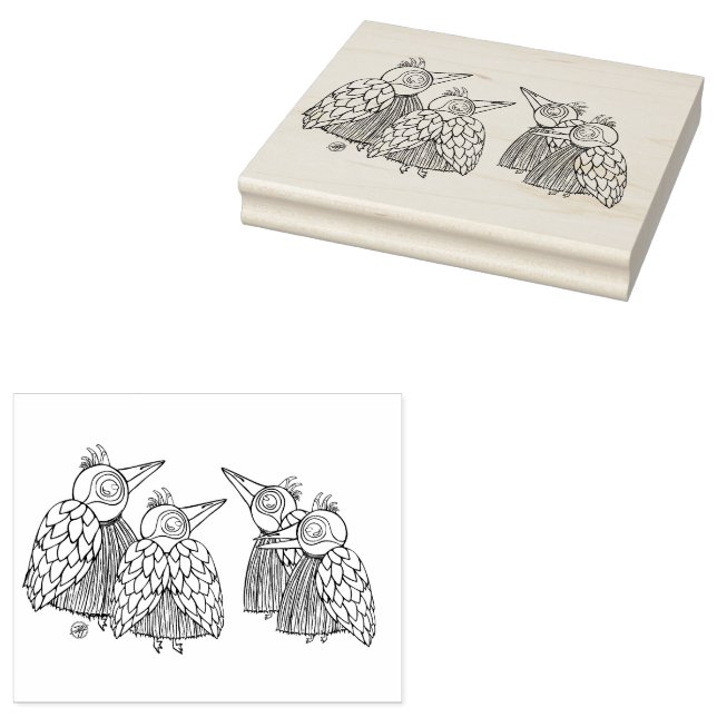 Carimbo De Borracha Uma reunião das aves (Carimbado)