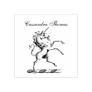 Carimbo De Borracha Unicórnio heráldico que eleva o emblema da bras