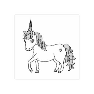 Carimbo De Borracha Unicórnio Whimsical