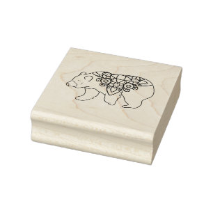 Carimbo De Borracha Urso Decorativo