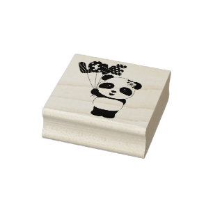 Carimbo De Borracha Urso Panda com Cartaz de Borracha de Balões de Amo