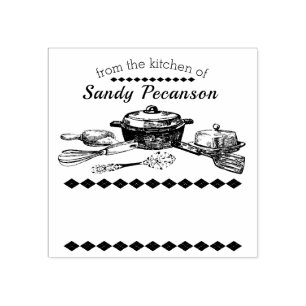 Carimbo De Borracha Utensílios do vintage da cozinha do selo