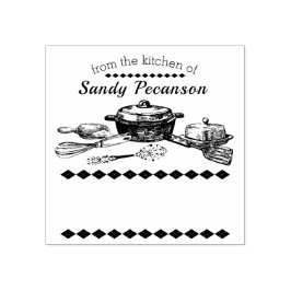 Carimbo De Borracha Utensílios vegetais da cozinha do selo