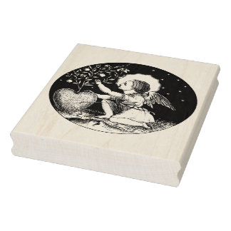 Carimbo De Borracha Valentine Cherub Angel Cupid with Heart Stamp