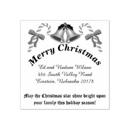 Carimbo De Borracha Vestígios de saudação natalícia e Bells Endereço d