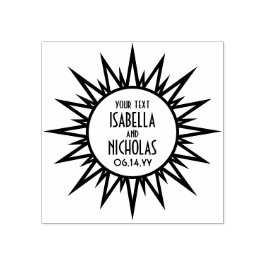 Carimbo De Borracha Vintage Art Deco Sunburst Típico Casamento