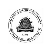 Vintage Bee Hive Family Name Endereço de Devolução