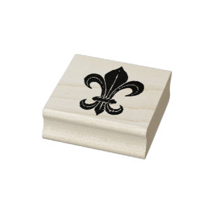 Carimbo de borracha Vintage Black Fleur de Lis